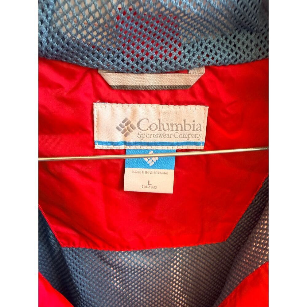 Boys Columbia Rain Jacket Red Size L 14/16 - Picture 5 of 5